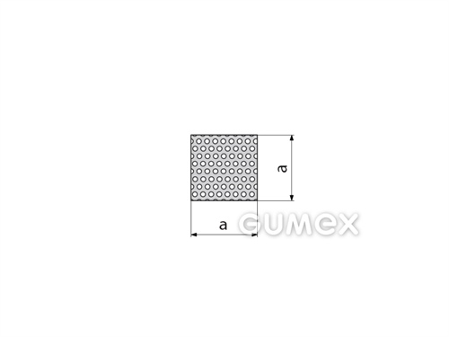 Mikroporézní profil čtvercový, 5x5mm, 2-proud, hustota 500kg/m3, EPDM, -30°C/+80°C, černý